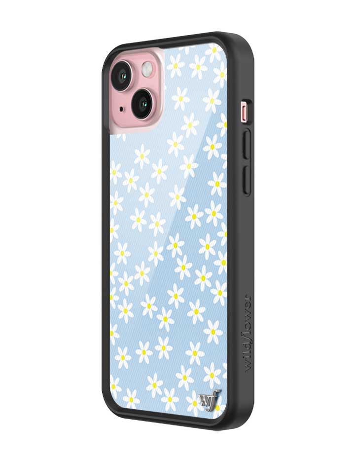 Blue Daisy Floral iPhone Case with Protective Rubber Bumper - Image 12