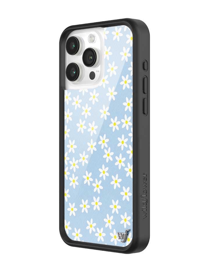Blue Daisy Floral iPhone Case with Protective Rubber Bumper - Image 10