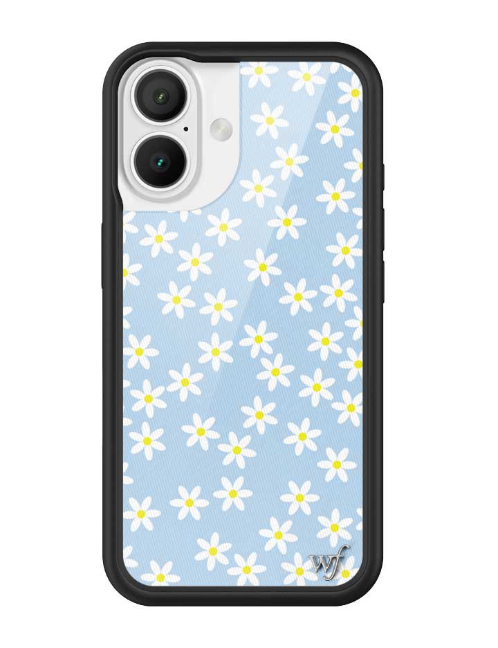 Blue Daisy Floral iPhone Case with Protective Rubber Bumper - Image 7