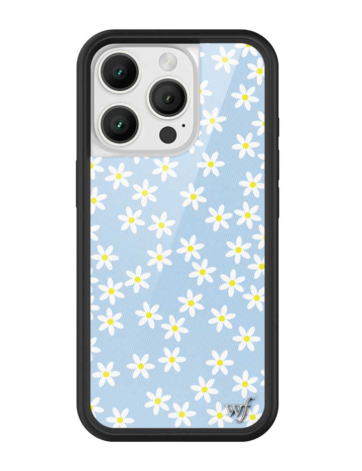 Blue Daisy Floral iPhone Case with Protective Rubber Bumper - Image 5