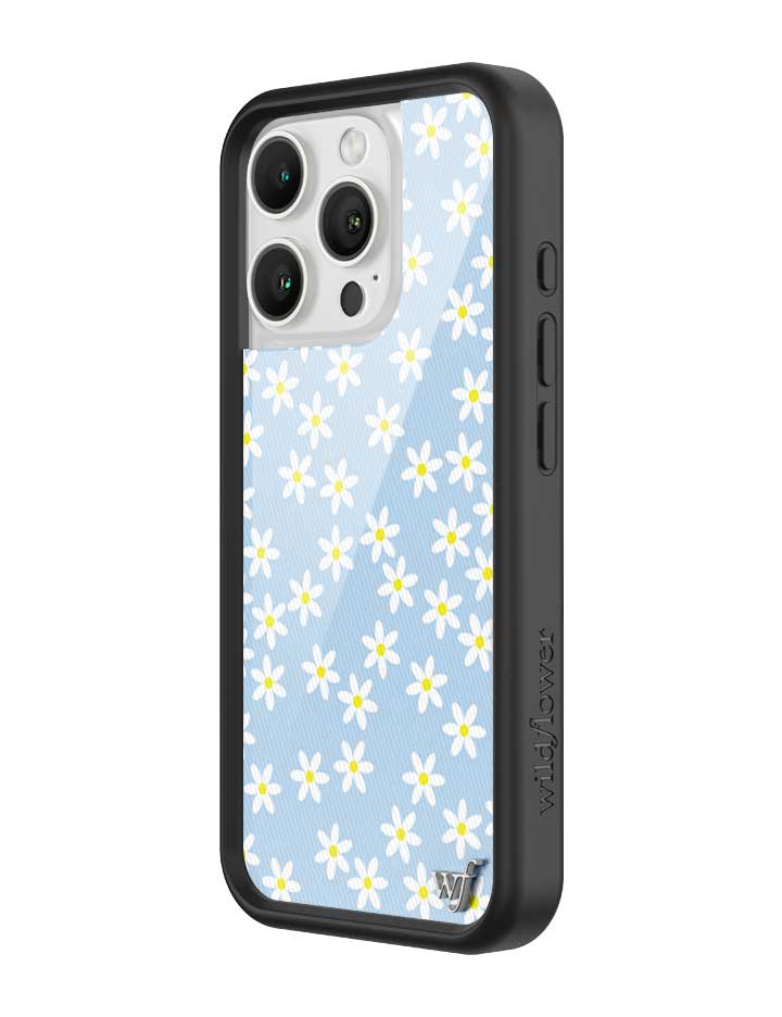 Blue Daisy Floral iPhone Case with Protective Rubber Bumper - Image 6