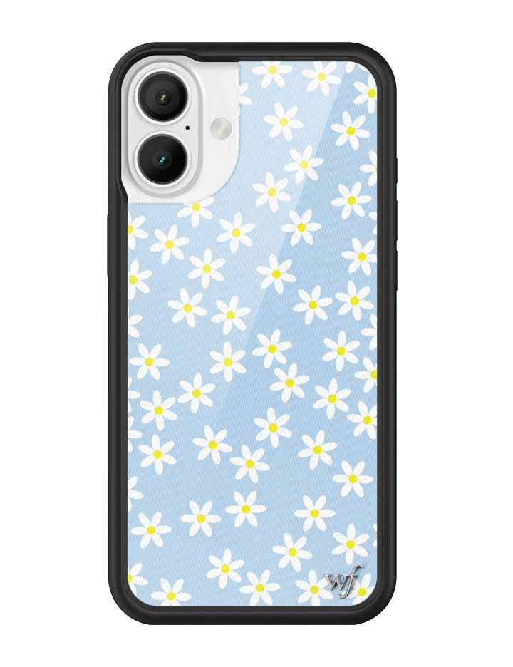 Blue Daisy Floral iPhone Case with Protective Rubber Bumper - Image 3