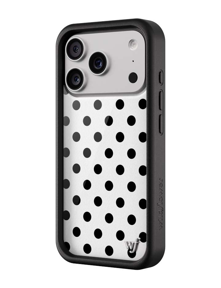 Polka Dot iPhone Case in White and Black - Image 5