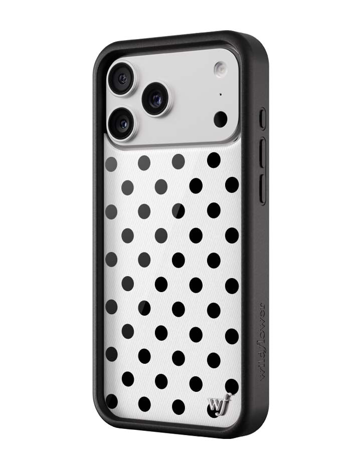 Polka Dot iPhone Case in White and Black - Image 2