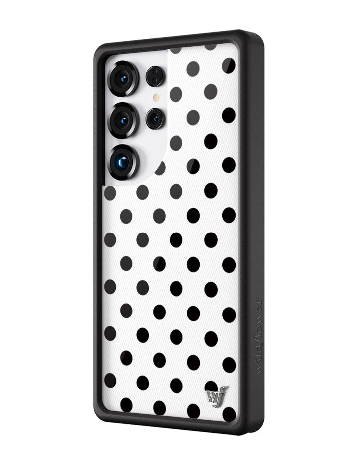 Polka Dot Samsung Galaxy Case in White and Black - Image 2
