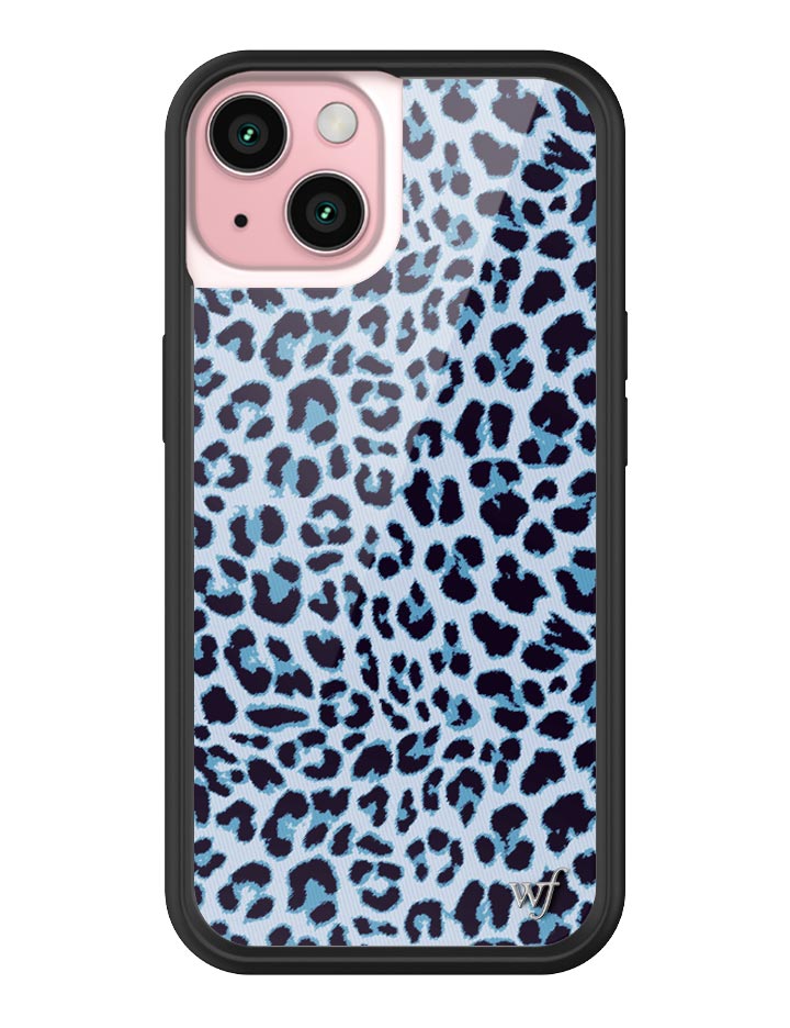 Meow Blue Leopard Print iPhone Case with Protective Finish - Image 31