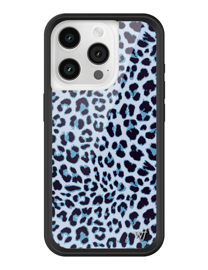 Meow Blue Leopard Print iPhone Case with Protective Finish - Image 29