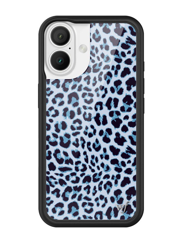 Meow Blue Leopard Print iPhone Case with Protective Finish - Image 21