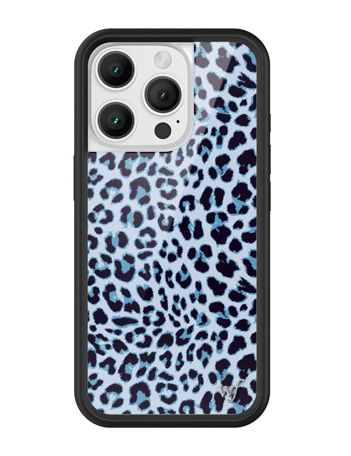 Meow Blue Leopard Print iPhone Case with Protective Finish - Image 19