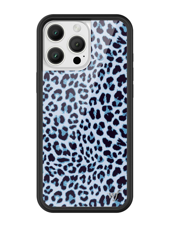 Meow Blue Leopard Print iPhone Case with Protective Finish - Image 15