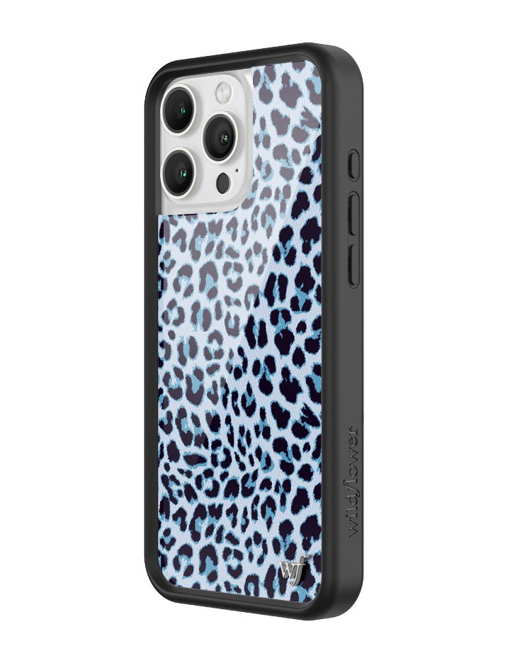 Meow Blue Leopard Print iPhone Case with Protective Finish - Image 16