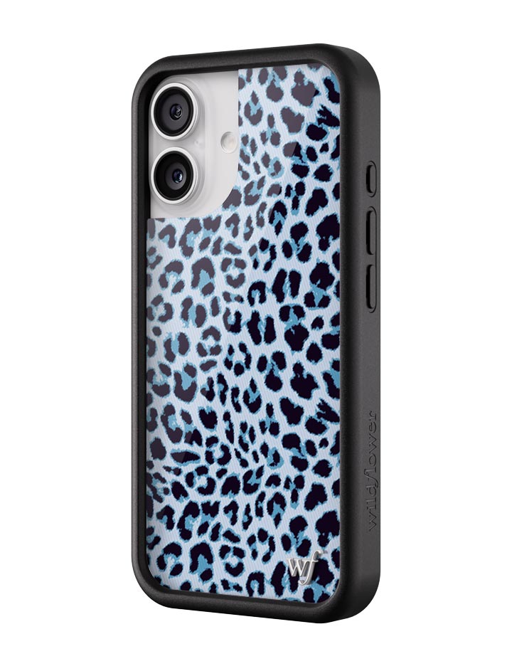 Meow Blue Leopard Print iPhone Case with Protective Finish - Image 8