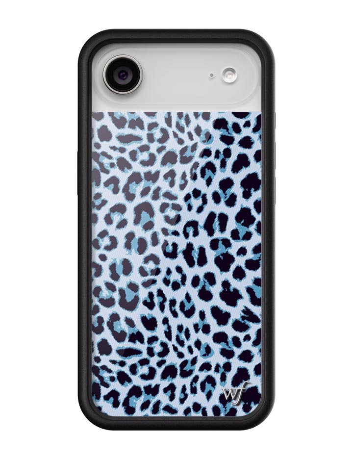 Meow Blue Leopard Print iPhone Case with Protective Finish - Image 12