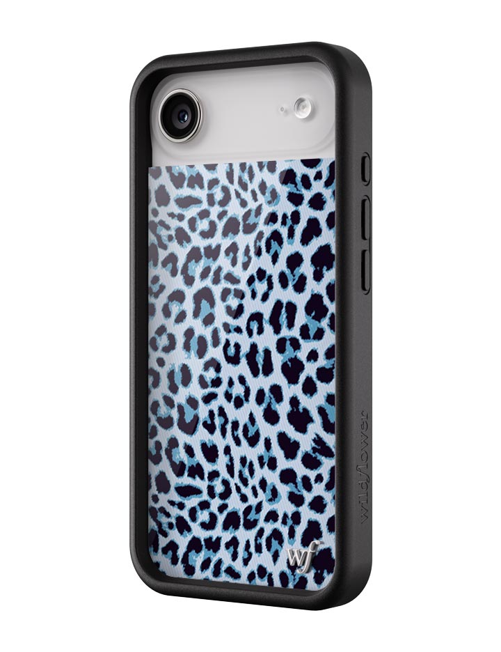 Meow Blue Leopard Print iPhone Case with Protective Finish - Image 13