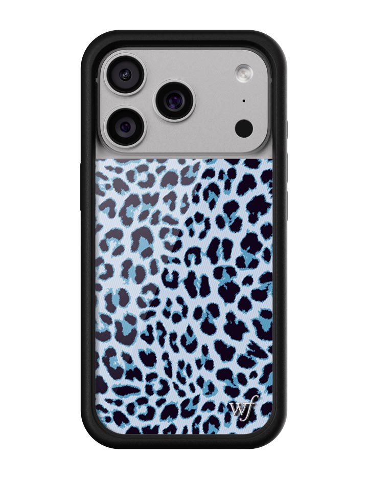 Meow Blue Leopard Print iPhone Case with Protective Finish - Image 4