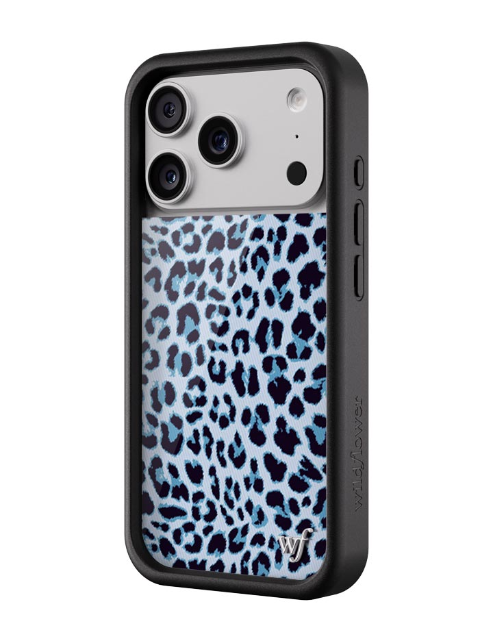 Meow Blue Leopard Print iPhone Case with Protective Finish - Image 5