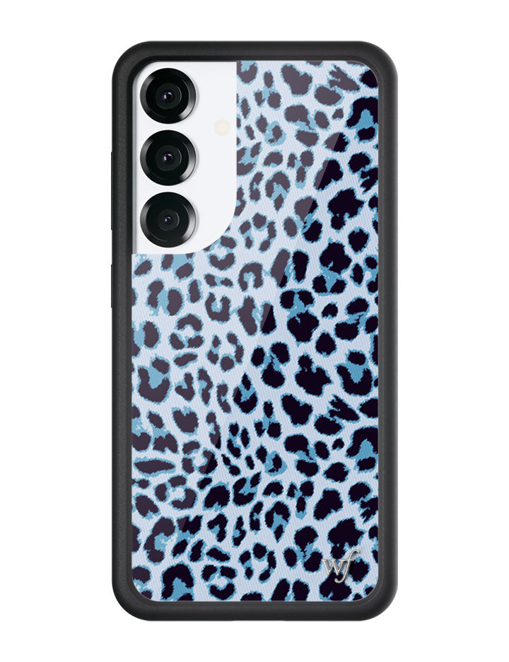 Blue Meow Leopard Print Protective Samsung Galaxy Phone Case
