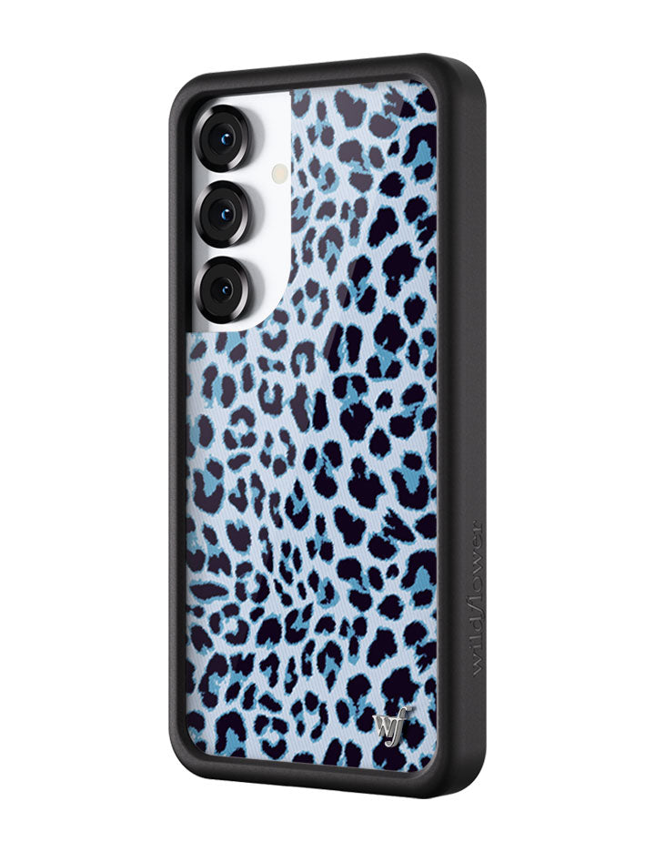 Blue Meow Leopard Print Protective Samsung Galaxy Phone Case