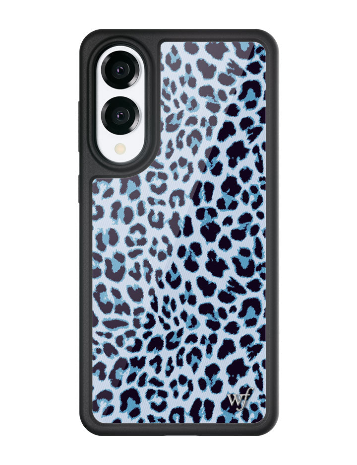 Blue Meow Leopard Print Protective Samsung Galaxy Phone Case