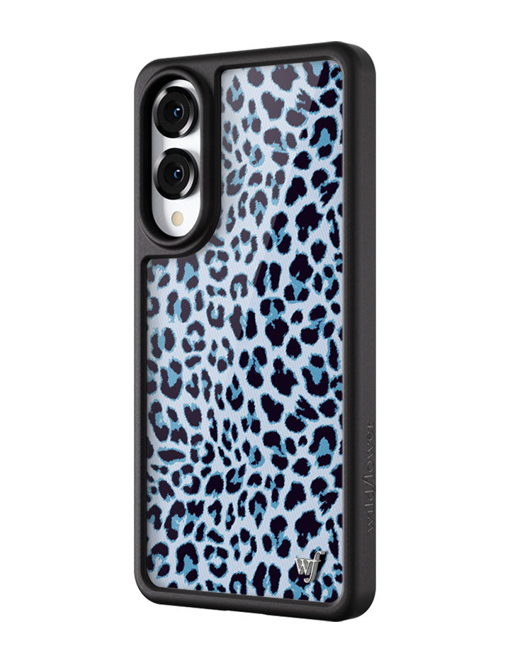 Blue Meow Leopard Print Protective Samsung Galaxy Phone Case
