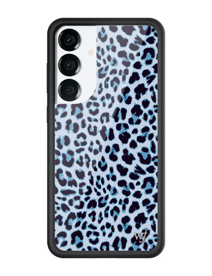Blue Meow Leopard Print Protective Samsung Galaxy Phone Case