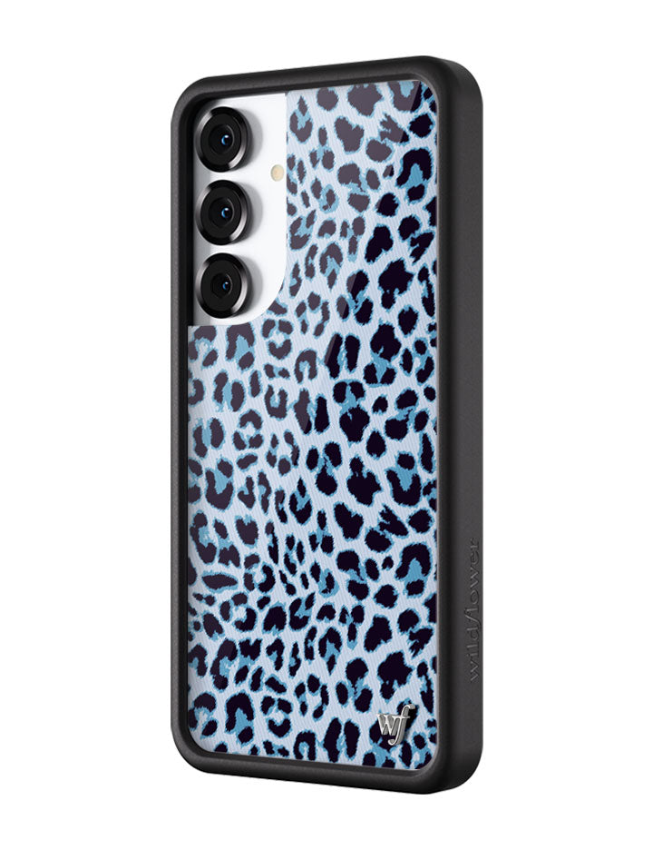 Blue Meow Leopard Print Protective Samsung Galaxy Phone Case