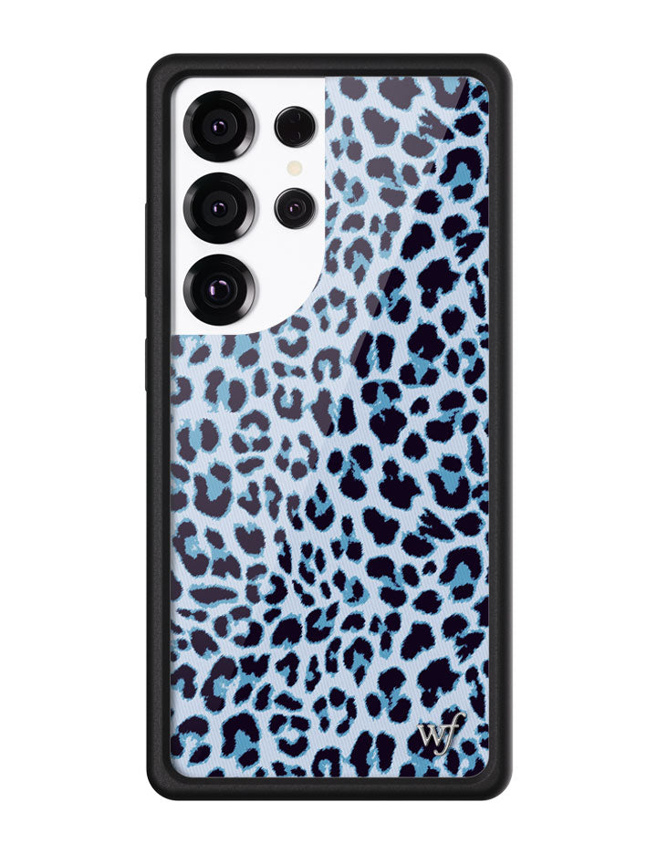 Blue Meow Leopard Print Protective Samsung Galaxy Phone Case