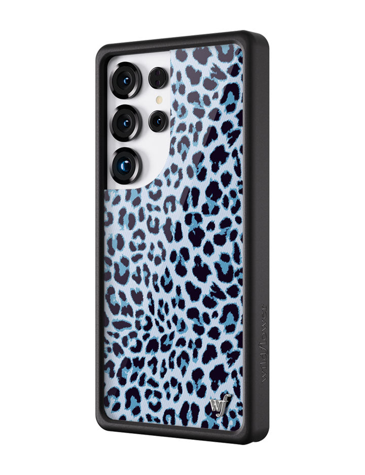 Blue Meow Leopard Print Protective Samsung Galaxy Phone Case
