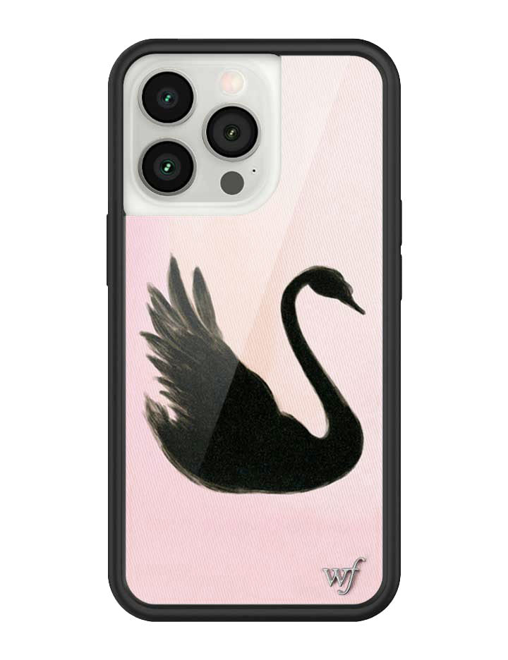 Black Swan iPhone Case with Pink Background Protective Bumper - Image 31