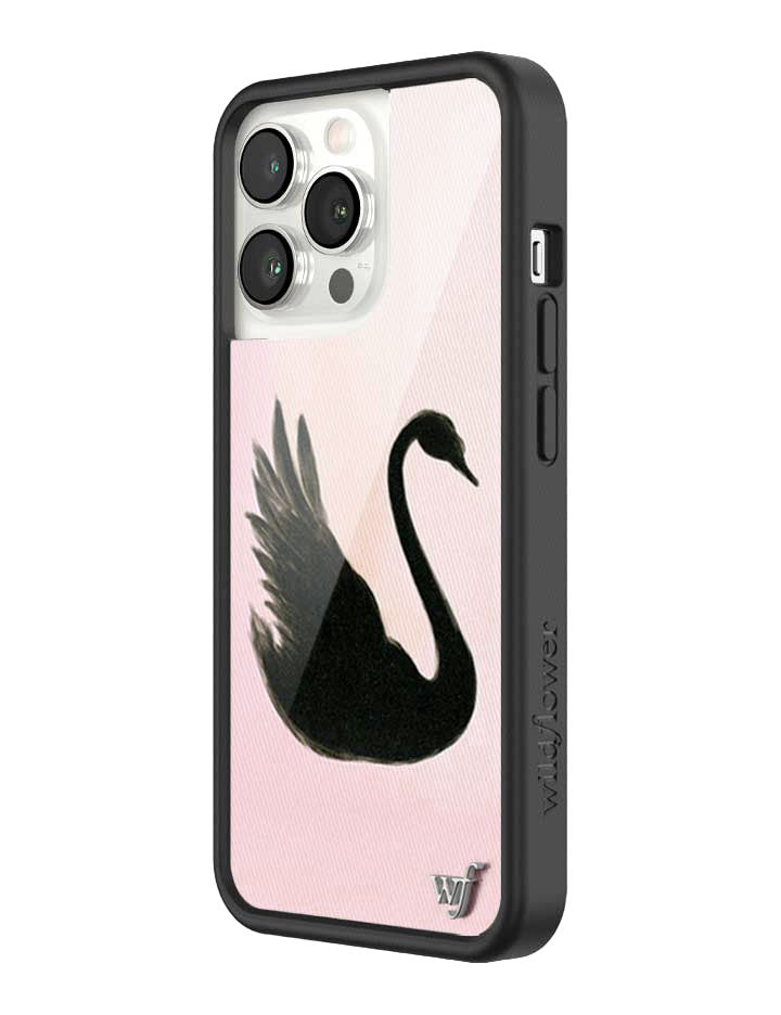 Black Swan iPhone Case with Pink Background Protective Bumper - Image 32