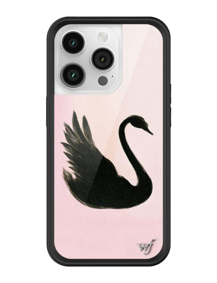 Black Swan iPhone Case with Pink Background Protective Bumper - Image 25