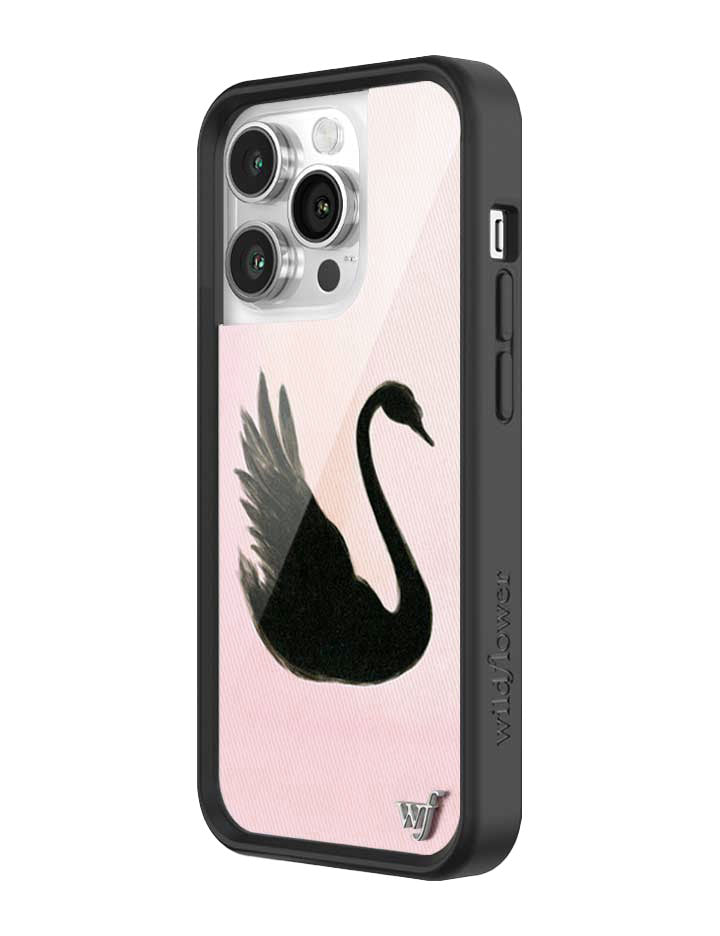 Black Swan iPhone Case with Pink Background Protective Bumper - Image 26