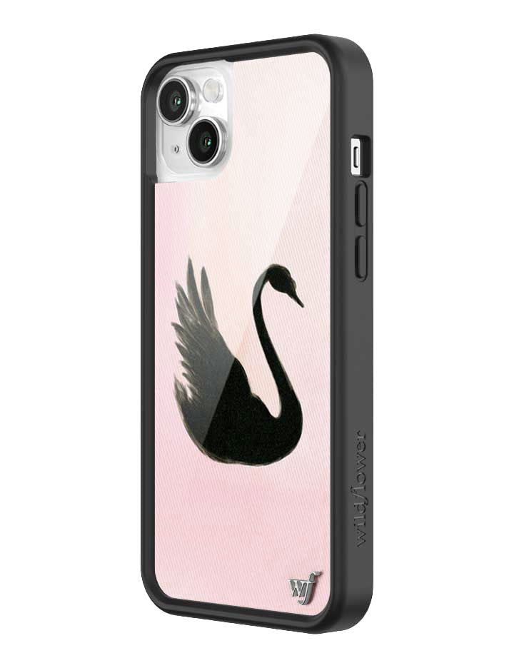 Black Swan iPhone Case with Pink Background Protective Bumper - Image 24