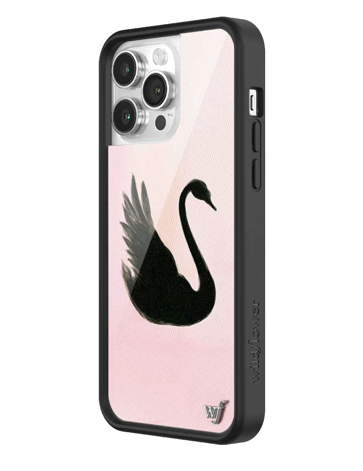 Black Swan iPhone Case with Pink Background Protective Bumper - Image 22
