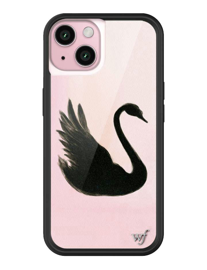 Black Swan iPhone Case with Pink Background Protective Bumper - Image 19