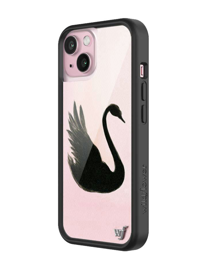 Black Swan iPhone Case with Pink Background Protective Bumper - Image 20