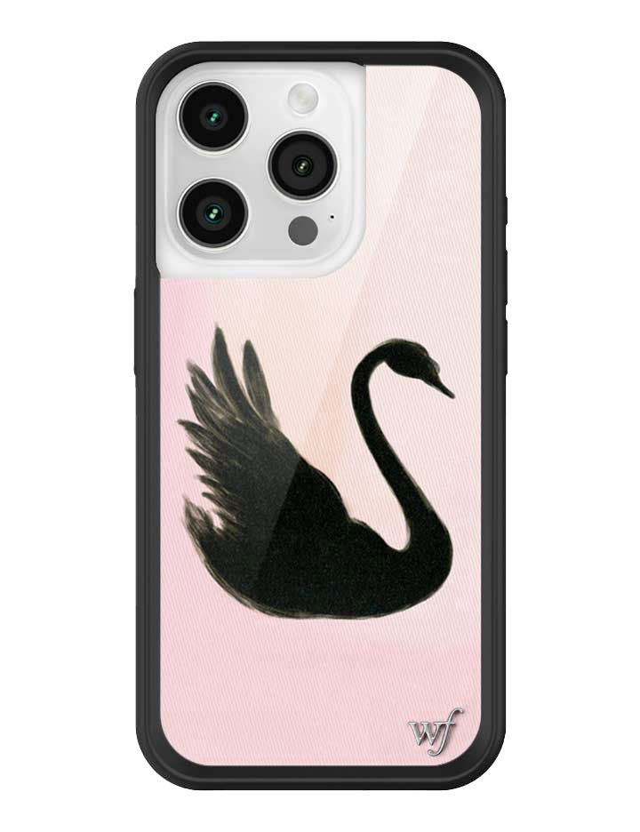 Black Swan iPhone Case with Pink Background Protective Bumper - Image 17