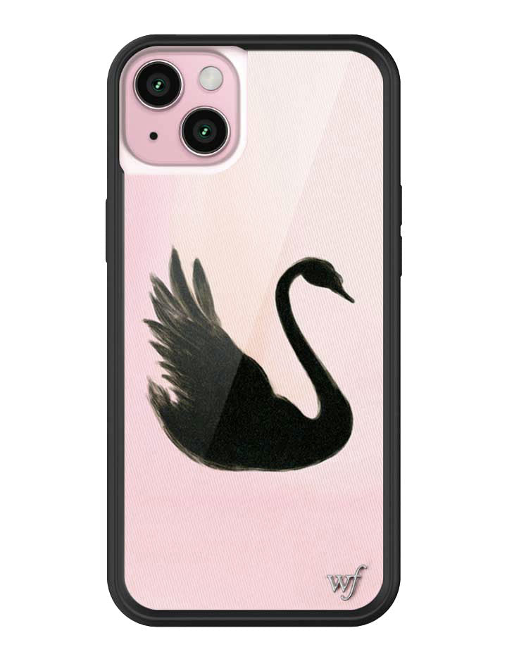 Black Swan iPhone Case with Pink Background Protective Bumper - Image 15