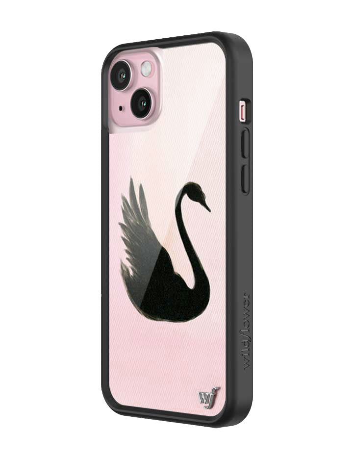 Black Swan iPhone Case with Pink Background Protective Bumper - Image 16