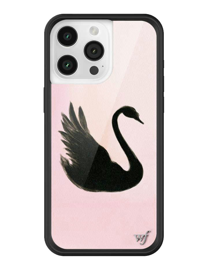 Black Swan iPhone Case with Pink Background Protective Bumper - Image 13