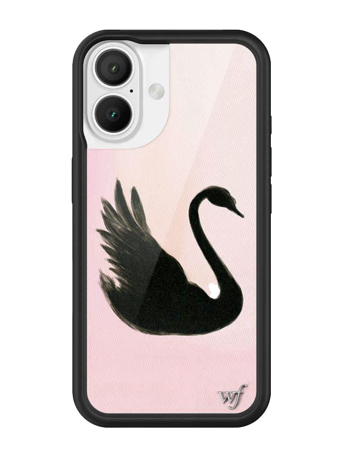 Black Swan iPhone Case with Pink Background Protective Bumper - Image 9