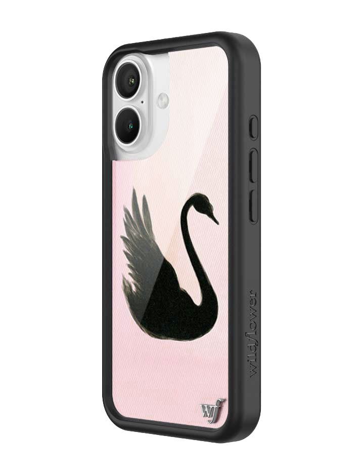 Black Swan iPhone Case with Pink Background Protective Bumper - Image 10