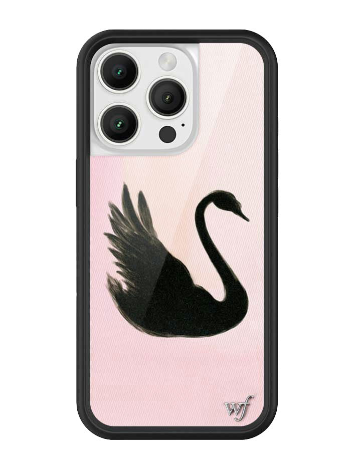 Black Swan iPhone Case with Pink Background Protective Bumper - Image 7