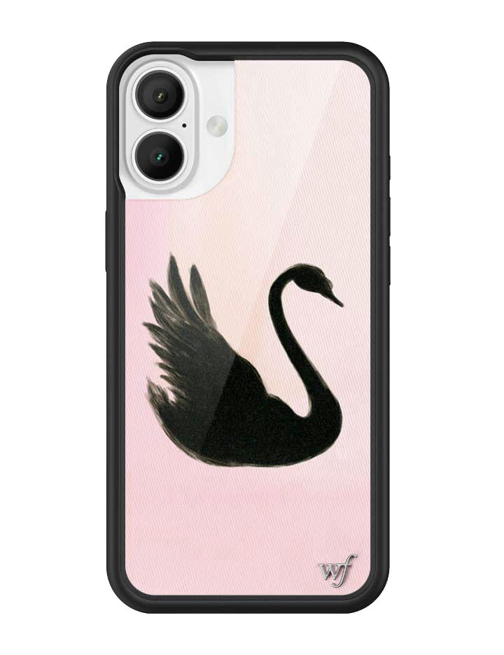 Black Swan iPhone Case with Pink Background Protective Bumper - Image 5