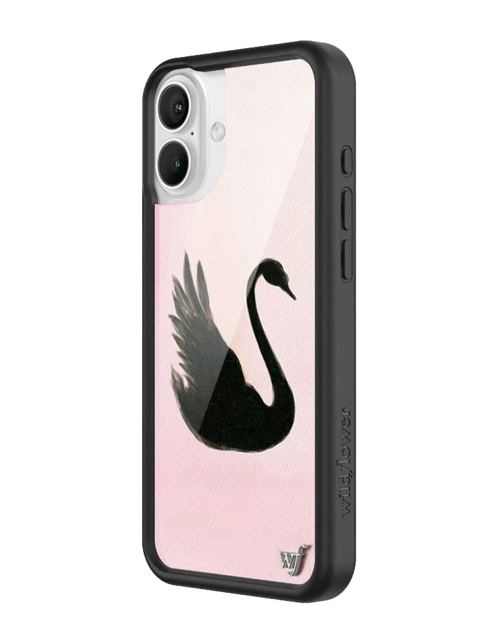 Black Swan iPhone Case with Pink Background Protective Bumper - Image 6