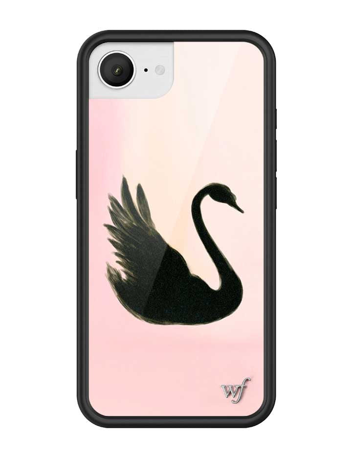 Black Swan iPhone Case with Pink Background Protective Bumper - Image 11