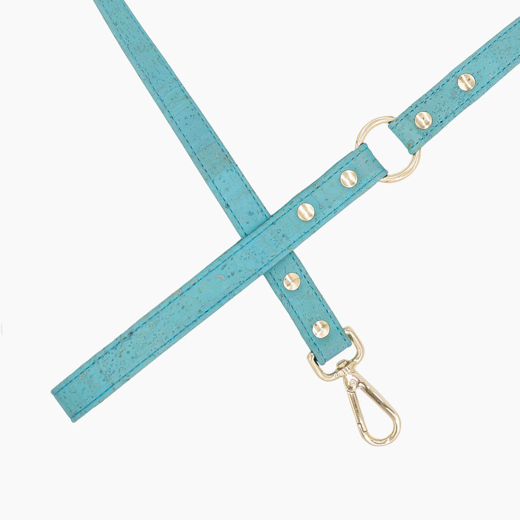 Sky Blue Cork Leather Leash