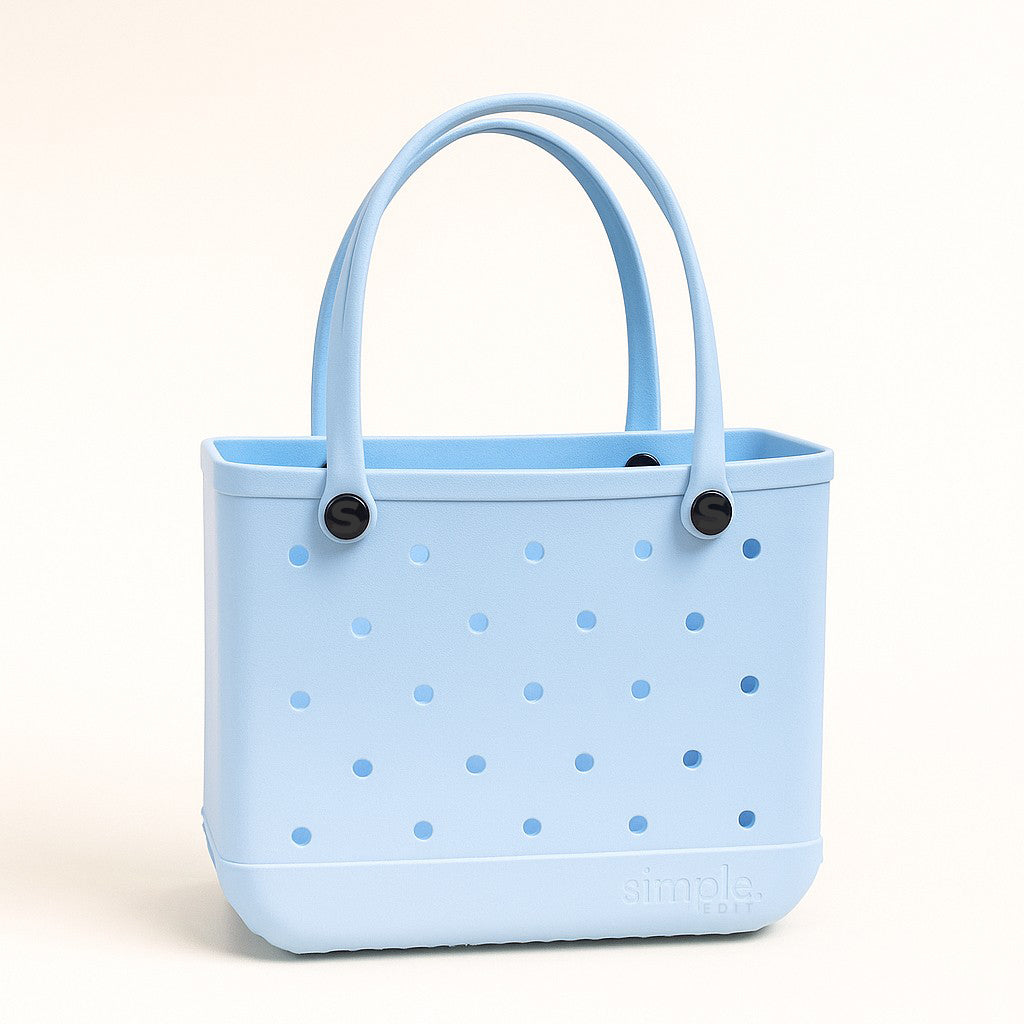 Set of 3 Waterproof EVA Rubber Tote Bags in Blue Tones