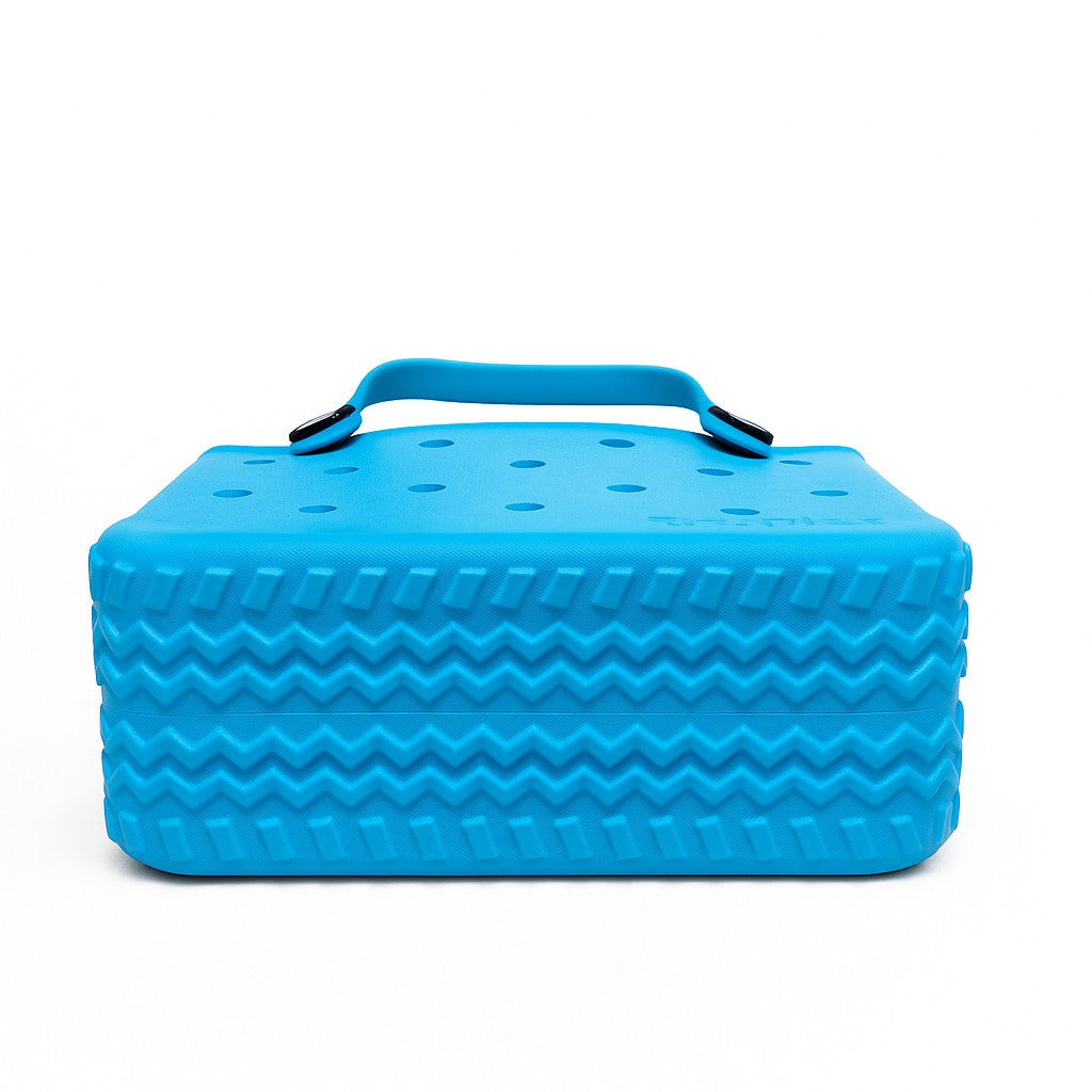 Set of 3 Waterproof EVA Rubber Tote Bags in Blue Tones