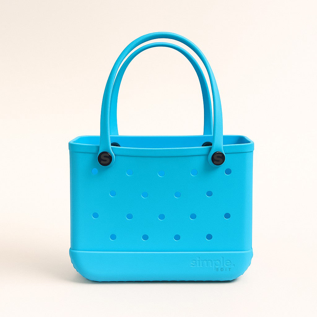Set of 3 Waterproof EVA Rubber Tote Bags in Blue Tones